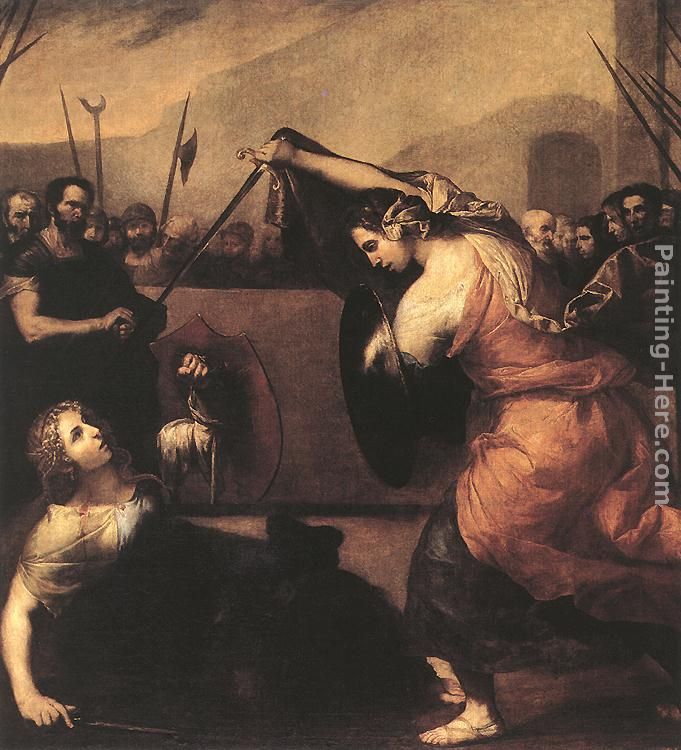 The Duel of Isabella de Carazzi and Diambra de Pottinella painting - Jusepe de Ribera The Duel of Isabella de Carazzi and Diambra de Pottinella art painting